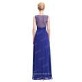 Starzz mangas Chiffon Long Royal Blue vestido de dama de honra Long Evening Dress ST000060-4